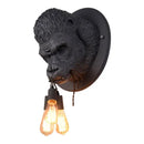 Ljojo Resin Gorilla Wall Lamp: Retro Animal LED Bedroom Bedside Decor Lighting