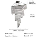 Gold Square Chandelier for High Ceilings - Modern LED Large Chandeliers by Ljojo