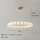 Luxury LED Chandelier Cream Pearl Circle Pendant Light Home Room Decoration for Living Dinning Hanging Lamp by Ljojo