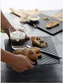 Ljojo Matte Geometric Diamond Square Bread Plate - Ideal for Dim Sum and Breakfast