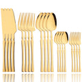 Ljojo 20-Piece Gold Stainless Steel Cutlery Set Dining Silverware Forks Knives Spoons