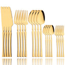 Ljojo 20-Piece Gold Stainless Steel Cutlery Set Dining Silverware Forks Knives Spoons