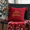 Ljojo Merry Christmas Letter Embroidery Pillow Cover 45x45cm