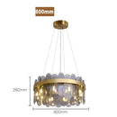 Ljojo LED Chandeliers: Modern Gold Metal Adjustable Grey Glass Nordic Loft Lamp