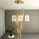 Nordic Gold Black Led Staircase Chandeliers for Home Decor by Ljojo