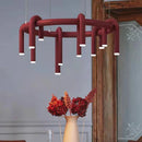 Art Deco Chandelier Black Orange Gray Metal Hanging Lamp by Ljojo - Adjustable Dining Room Lighting