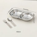 Ljojo Kids Stainless Steel Divided Food Plate with Cute Pattern