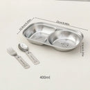 Ljojo Kids Stainless Steel Divided Food Plate with Cute Pattern