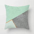 Ljojo Mint Green Geometric Printed Cushion Cover for Home Sofa Décor