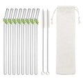 Ljojo 200*8mm Leaf Glass Straws for Smoothie Cocktail Coffee Juice Drinks