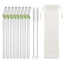 Ljojo 200*8mm Leaf Glass Straws for Smoothie Cocktail Coffee Juice Drinks
