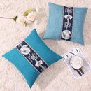 Ljojo Linen Chinese Pavilion Pattern Pillow Cover for Home Sofa Bedroom
