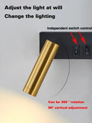 Ljojo LED Swing Spotlight Wall Lamp Adjustable for Bedside Reading or Living Room Sconce