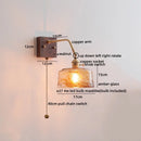 Ljojo LED Wall Sconce Pull Chain Switch Modern Style Nordic Mirror Light Fixtures