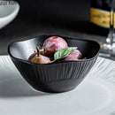 Ljojo Matte Striped Ceramic Deep Plate Set - Creative Tableware for Restaurants