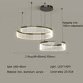 Ljojo Modern Acrylic Led Pendant Light Semicircle Chandelier for Living Room Black Bedroom Decor