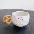 Ljojo 350ML Ceramic Coffee Cup with Bread Knot Handle - White