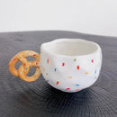 Ljojo 350ML Ceramic Coffee Cup with Bread Knot Handle - White