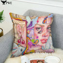 Ljojo 40x40 Jane Koluga Art Pillow Cover for Home Decor and Car Sofa Fall Theme
