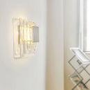 Ljojo Medieval Style Glacier Blue Glass Square Wall Lamp for Living Room and Bedroom