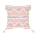 Bohemian Pink Geometric Tassel Throw Pillow Cover for Living Room Sofa by Ljojo