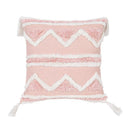 Bohemian Pink Geometric Tassel Throw Pillow Cover for Living Room Sofa by Ljojo