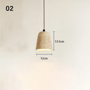 Ljojo Retro Yellow Stone Pendant Lamp Modern LED Lighting for Bedroom Dining Room