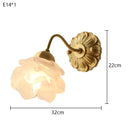 French Copper Wall Lamp Flower Glass Retro Bedside Lighting for Ljojo