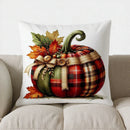Autumn Plaid Pumpkin Pillow Cover - Ljojo Decorative Throw Cushion for Sofa, Bedroom, Car