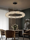 Ljojo Luxury Dimmable Crystal Pendant Lights: Modern Remote Control LED Luminarias