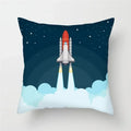 Cartoon Spacecraft Astronaut Rocket Pillowcase for Home Decor - Ljojo