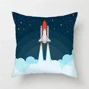 Cartoon Spacecraft Astronaut Rocket Pillowcase for Home Decor - Ljojo