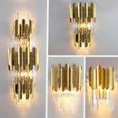Ljojo Luxury Gold Crystal LED Wall Lamp for Elegant Home Lighting