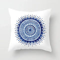 Blue Marble Geometric Cushion Cover 45x45cm for Home & Office Decor by Ljojo