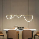 Ljojo Long Dining Chandelier: Musical Artistic Tube Winding Line Light
