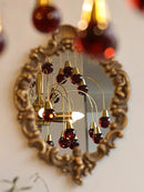 French Retro Cherry Glass Chandelier Vintage Living Room Pendant Light by Ljojo.