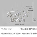 Modern Waves Metal LED Pendant Lights Luxury for Living Room Chandelier Bedroom by Ljojo