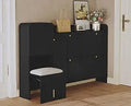 Ljojo™ 4-Drawer Shoe Cabinet with Hidden Stool & Adjustable Shelves
