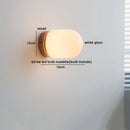 Ljojo LED Glass Wall Lights: Nordic White Bedside Sconce with Switch