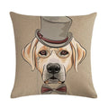 Cartoon Dog Cushion Cover by Ljojo - Linen Pet Pillow for Home Office Sofa Decor