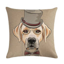 Cartoon Dog Cushion Cover by Ljojo - Linen Pet Pillow for Home Office Sofa Decor