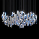 French Elegant Blue White Gold Petal Chandelier for Home Decor by Ljojo