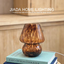 Glass Mushroom Bedside Lamp Cream Simple Girly Bedroom Decoration - Ljojo