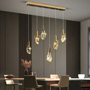 Ljojo LED Diamond Crystal Chandelier for Living Room Staircase - Gold Luminaire