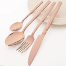 Ljojo 16-Piece Black Stainless Steel Cutlery Set for Western Dining