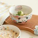 Ljojo 5-Inch Ceramic Panda Rice Bowl - Microwave Safe, High Aesthetic Value