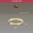 Ljojo Luxury Crystal Chandelier Pendant Light Gold Chrome Finish Modern Living Room Lighting