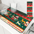 Christmas Santa Absorbent Drying Mat for Kitchen and Table Cup Drying Mats by Ljojo