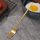 Ljojo 16pcs Stainless Steel Gold Tableware Dinner Fork Set
