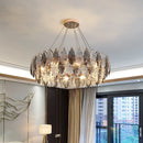 Modern Luxury Crystal Leaf Chandelier For Living Dining Room Pendant Light E14 Ljojo Fixture